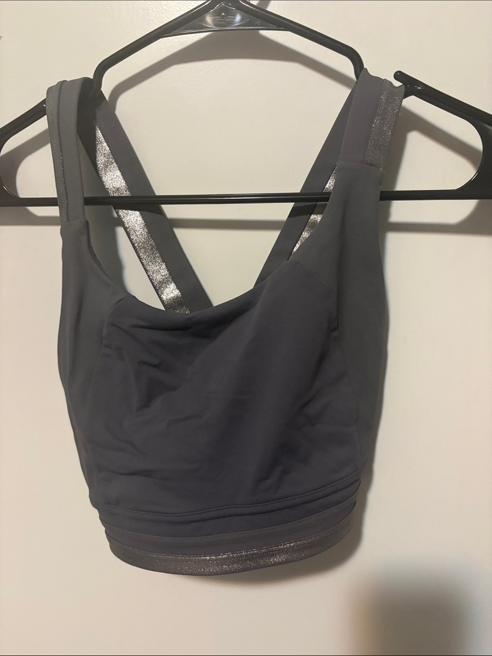 Lululemon used Women’s Supportive Grey Sports Bra with Metallic Trim